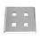 IEC WS20804 Stainless Steel Two Gang Wall Plate with 4 Cutouts for Keystone Inserts, Price/each