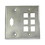 IEC WS21807 Stainless Steel Wall Plate Multimedia 2 Gang (6 Keystone plus 1 VGA (DB09/DH15) cutout), Price/each