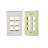IEC WX10806 Beige Plastic Wall Plate with 6 Cutouts for Keystone Inserts