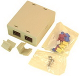 IEC WZ00804 Ivory Plastic SurfaceBox with 4 Cutouts for up to four Keystone Inserts