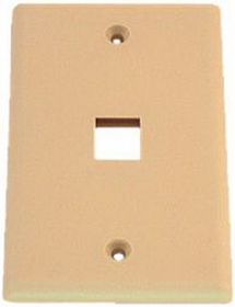 IEC WZ10801 Ivory Plastic Wall Plate with 1 Cutout for a Keystone Insert