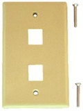 IEC WZ10802 Ivory Plastic Wall Plate with 2 Cutouts for Keystone Inserts