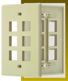 IEC WZ10806 Ivory Plastic Wall Plate with 6 Cutouts for Keystone Inserts