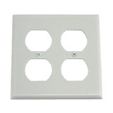 IEC XW20104 Wall Plate White Electric 2 Gang 4 Outlet