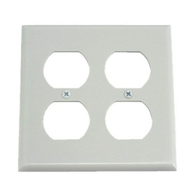 IEC XW20104 Wall Plate White Electric 2 Gang 4 Outlet