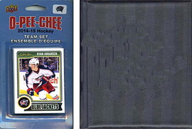 C & I Collectables NHL Columbus Blue Jackets 2014 O-Pee-Chee Team Set and a storage album