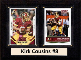 C & I Collectables NFL 6"X8" Kirk Cousins Washington Redskins Two Card Plaque