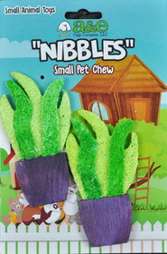 A&E Cage Company Nibbles Potted Plants Loofah Chew Toy, 2 count, NB014