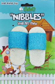 A&E Cage Company Nibbles Sandals Loofah Chew Toy Assorted Colors, 2 count, NB015