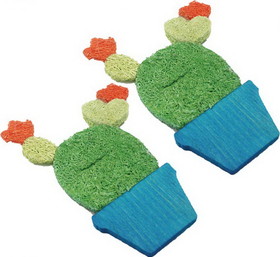 A&E Cage Company Nibbles Potted Cactus Loofah Chew Toys, 2 count, NB042