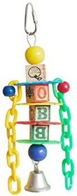 A&E Cage Company Happy Beaks Petite Learning Blocks Assorted Bird Toy, 1 count, HB693