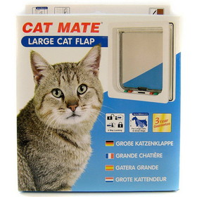 Cat Mate 4-Way Locking Self Lining Door-Large Cat Small Dog, 9.5"H x 2.25"W x 11.4"D, 221W