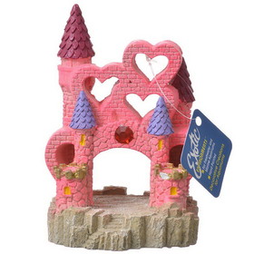 Exotic Environments Pink Heart Castle Aqiarum Ornament, Large - (4.5"L x 4"W x 6.25"H), EE-145