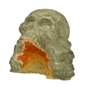 Exotic Environments Skull Mountain Geode Stone Aquarium Ornament, 5"L x 4.5"W x 4.75"H, EE1137
