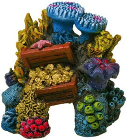 Blue Ribbon Exotic Environments Lost Treasure Reef Aquarium Ornament, 3"L x 2.5"W x 2.75"H, EE1907