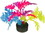 Blue Ribbon Colorburst Florals Multi-colored Philo Leaf Aquarium Decor, 1.25"L x 1.25"W x 3.25"H, CB2112