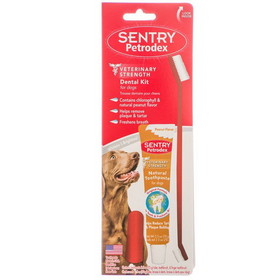 Petrodex Dental Kit for Dogs - Peanut Butter Flavor, 2.5 oz Toothpaste - 8.25" Brush, 22543