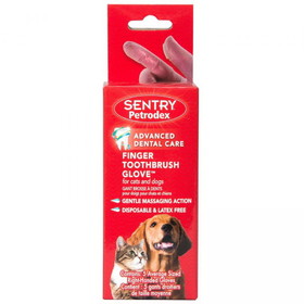 Sentry Petrodex Finger Toothbrush Glove for Cats & Dogs, 5 count, 51065