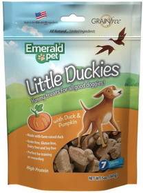 Emerald Pet Little Duckies Dog Treats with Duck and Pumpkin, 5 oz, 00425-LP
