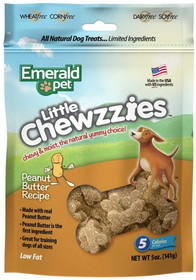 Emerald Pet Little Chewzzies Soft Training Treats Peanut Butter Recipe, 5 oz, 00489-CZPB