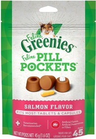 Greenies Pill Pockets Salmon Flavor Cat Treats, 1.6 oz, 3021428