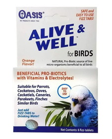 Oasis Alive and Well, Stress Preventative and Pro-Biotic Tablets for Birds, 1 count , 80070