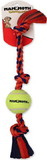 Mammoth Pet Flossy Chews Color 3 Knot Tug with Tennis Ball - Assorted Colors, Mini (11