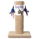 Classy Kitty Cat Scratching Post with Feathers, 17.5