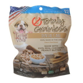 Loving Pets Totally Grainless Dental Care Chews - Chicken & Peanut Butter, Toy/Small Dogs - 6 oz - (Dogs up to 15 lbs), 5305