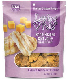 Loving Pets Bone-Shaped Soft Jerky Treats Cheese, 6 oz, 8302