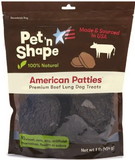 Pet 'n Shape Natural American Patties Beef Lung Dog Treats, 1 lb, 25016