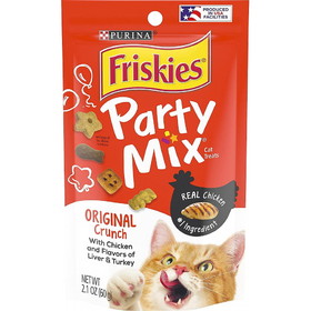 Friskies Party Mix Original Crunchy Cat Treats, 2.1 oz, NPU23902