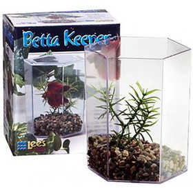 Lee's Betta Keeper Hex Aquarium Kit, 24 oz (4.8"L x 3.8"W x 5.4"H), 19538