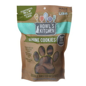 Howl's Kitchen Canine Cookies Double Basted Biscuits - Peanut Butter & Molasses Flavor, 10 oz, AT319