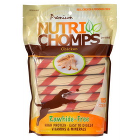 Premium Nutri Chomps Chicken Wrapped Twists, 15 Count, NT022