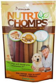 Pork Chomps Premium Nutri Chomps Assorted Flavor Twist - MIni, 15 count, NT051V