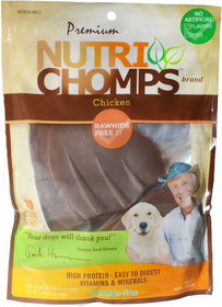 Nutri Chomps Pig Ear Shaped Dog Treat Chicken Flavor, 10 count, NT084V