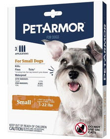 PetArmor Flea and Tick Treatment for Small Dogs (5-22 Pounds), 3 count, 1285