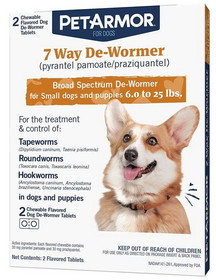 PetArmor 7 Way De-Wormer for Small Dogs and Puppies (6-25 Pounds), 2 count, 5266