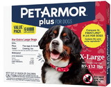PetArmor Plus Flea and Tick Treatment for X-Large Dogs (89-132 Pounds), 6 count, 5128