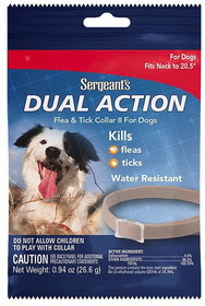 Sergeants Dual Action Flea and Tick Collar II for Dogs Neck Size 20.5", 1 count, 3284