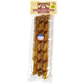 Smokehouse Treats Bacon Skin Twists, Large - 11"-12" Long (3 Pack), 84139-0