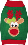 Fashion Pet Green Reindeer Dog Sweater
