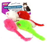 Spot Colored Plush Mice Cat Toys, 4 Pack, 2024