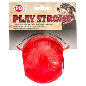 Spot Play Strong Rubber Ball Dog Toy - Red, 3.75" Diameter, 54002