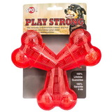 Spot Play Strong Rubber Trident Dog Toy - Red, 6