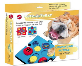Spot Seek-A-Treat Flip 'N Slide Connector Puzzle Interactive Dog Treat and Toy Puzzle, 1 count, 5779