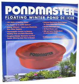 Pondmaster Floating Winter Pond De-Icer, 120 Watts - Up to 2,000 Gallons with 18' Cord, 2175