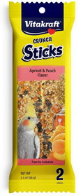 Vitakraft Crunch Sticks Apricot & Peach Cockatiel Treats, 2 Pack, 35993