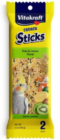 Vitakraft Crunch Sticks Kiwi & Lemon Cockatiel Treats, 2 Pack, 35992